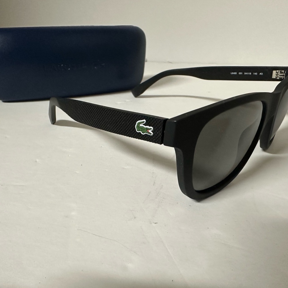 New In Box- Lacoste Matte Black Sunglasses L848S - Picture 7 of 10